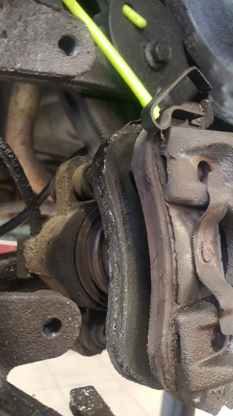 The brake shoes. Wow, that’s a lot of gunk.